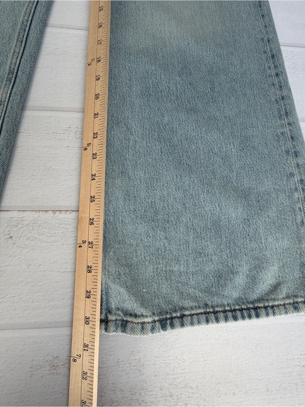 Zara ZW Drawstring Relaxed Leg Full Length Jeans NWT Light Wash Size 2 - Picture 8 of 11